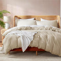 Nestl Beige Cream Duvet Cover Queen Size by Nestl