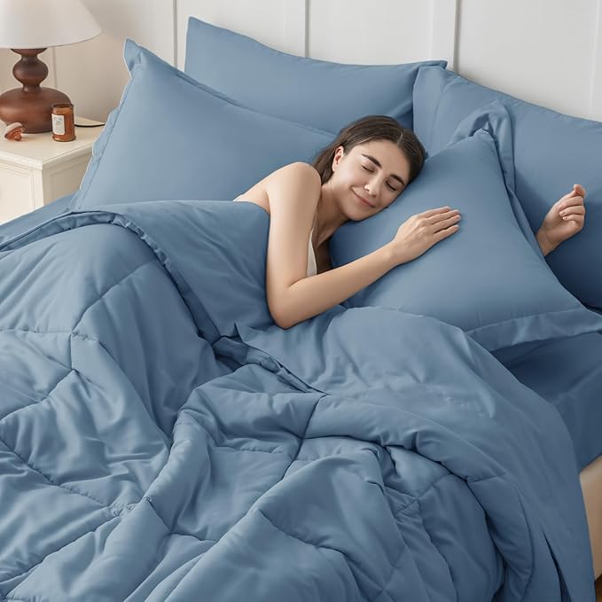 JOLLYVOGUE Twin Comforter Set, Ultra-Soft Bed in a Bag Twin Size 5 Pieces - Image 6