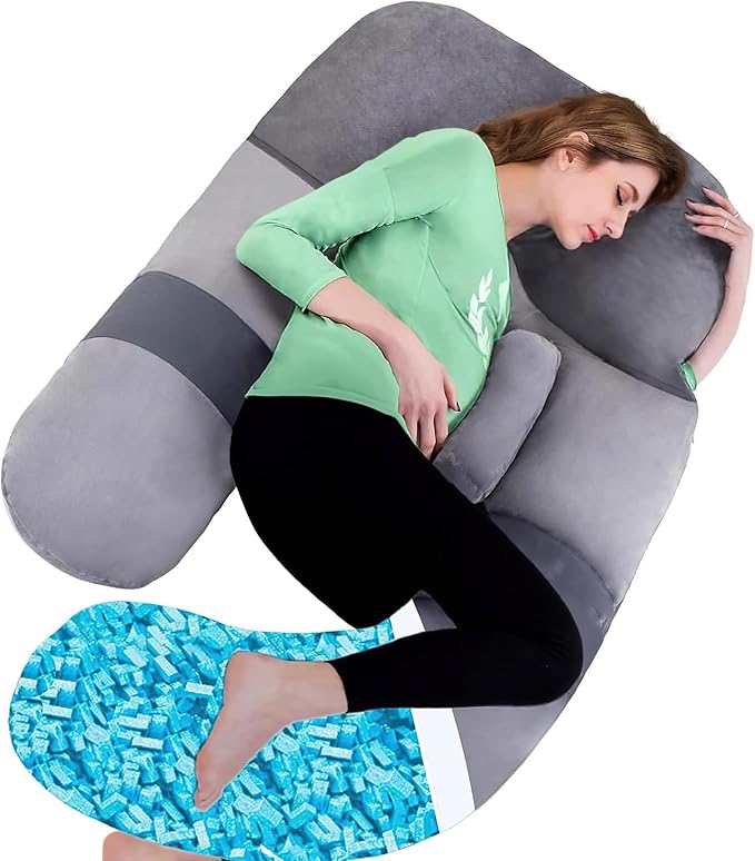 AS AWESLING Shredded Memory Foam Body Pillow, Pregnancy Pillows by ASAWESLING