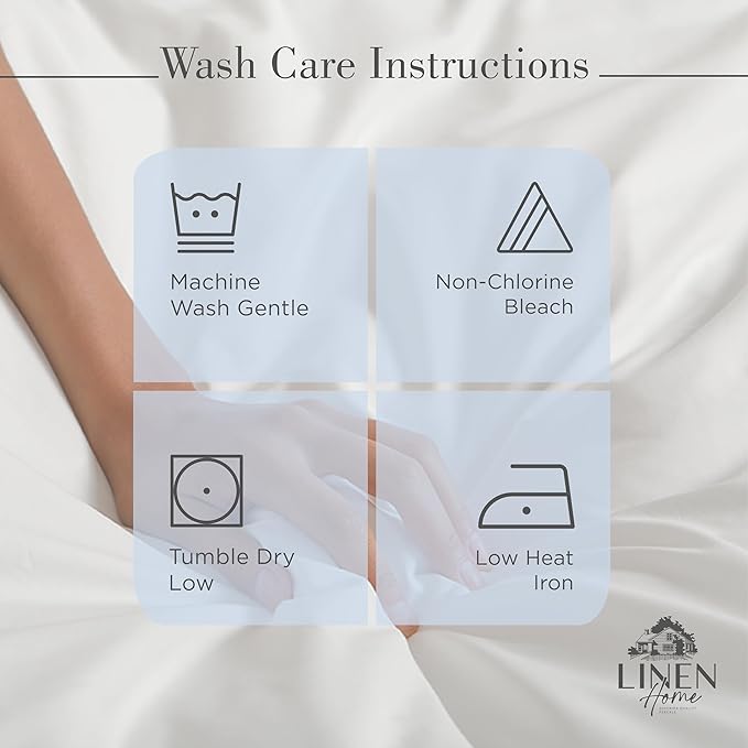 Linen Home 100% Cotton Percale Sheet Set, Cal King Size, Deep Pocket, 6 Pieces - Image 5