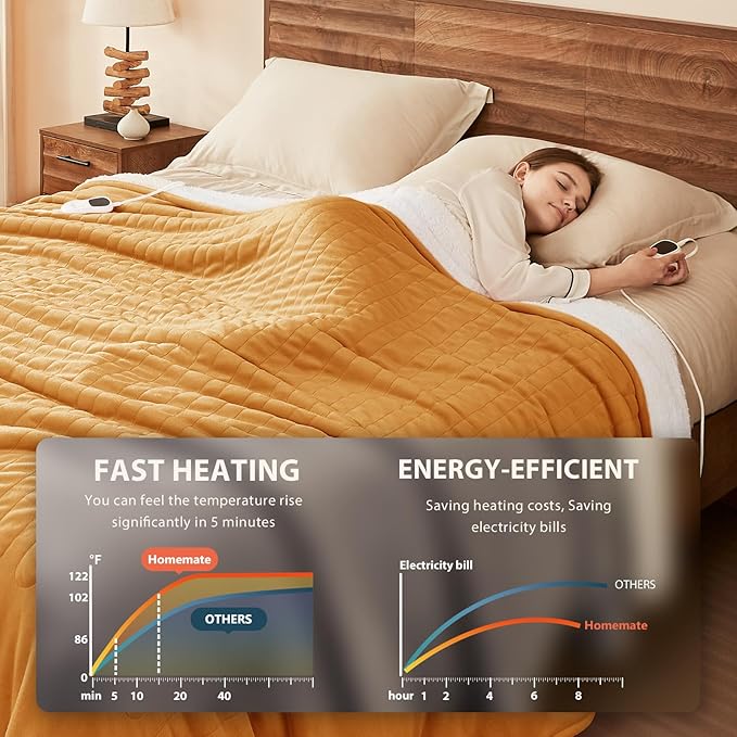 Homemate Electric Heated Blanket King Size - Image 3