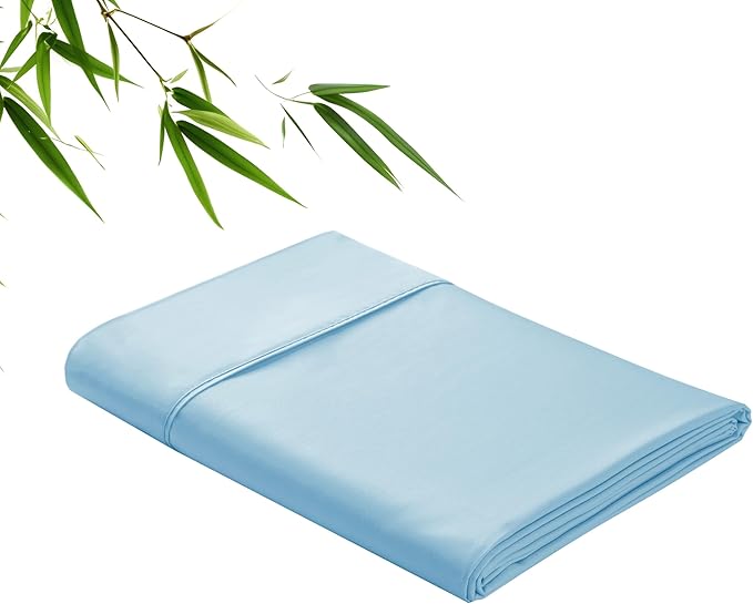 Bamboo Viscose Flat Sheets Only, Sateen Weave Queen Size Flat Sheet Only by ZaizaiHome