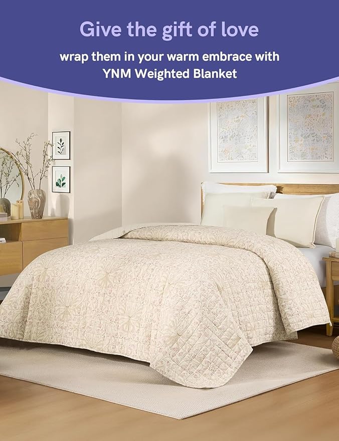 YnM 17lbs Weighted Blanket for Adults, Linen Heavy Bed Throw Blanket - Image 4
