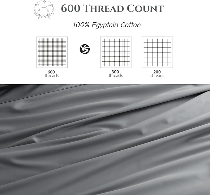 Cotton Flat Sheets Only, 600 TC 100% Cotton Flat Sheet Top Sheet Only, King - Image 3