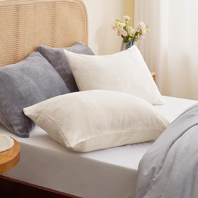 BEDELITE Flannel Pillowcases Standard Set of 2, Super Soft Fleece Pillow Case - Image 2