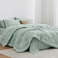 Love's cabin Queen Comforter Set Aqua, 7 Pieces Queen Bed in a Bag, All Season by Lovescabin