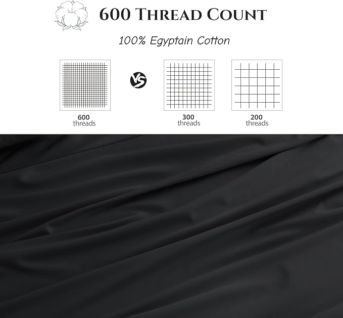 Cotton Flat Sheets Only, 600 TC 100% Cotton Flat Sheet Top Sheet Only, Cal King - Image 3