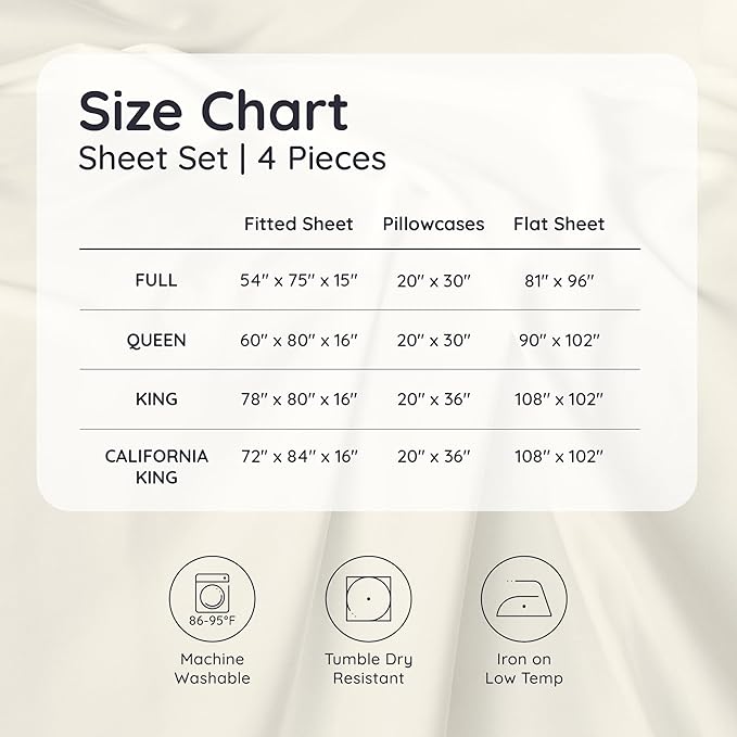 Bambaw 100% Viscose Derived from Bamboo Sheets California King Size – 4pcs Deep - Image 8