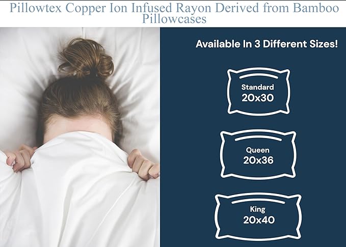 Pillowtex Copper Ion Infused Rayon Derived from Bamboo Cooling Pillow Case - Image 7