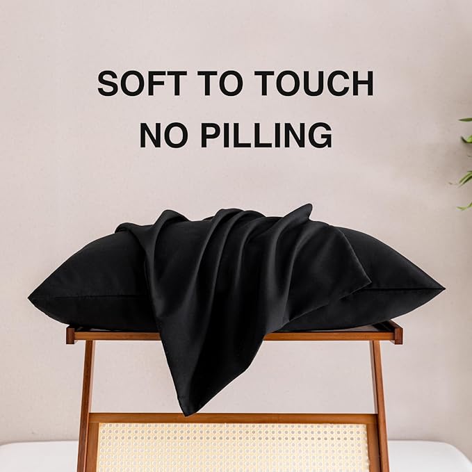 MINIPANDA Black Pillow Cases Set of 4 Queen Size - Image 5