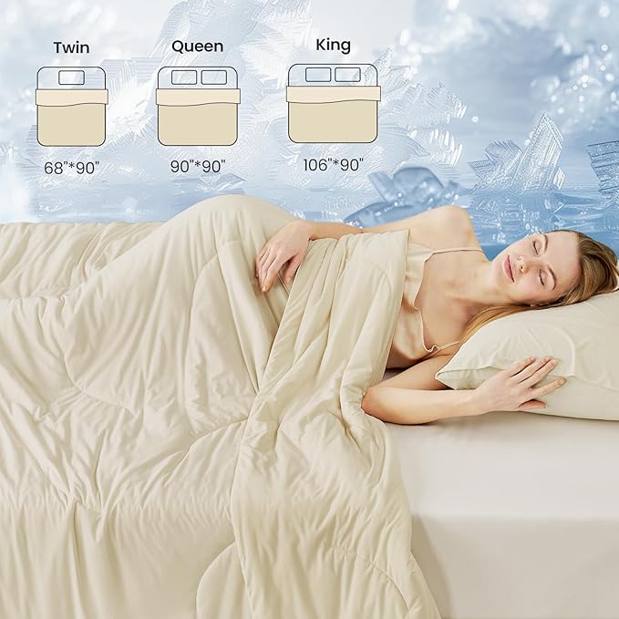 Cozy Bliss Cooling Comforter King Size, Reversible Lightweight Cooling Blankets - Image 8