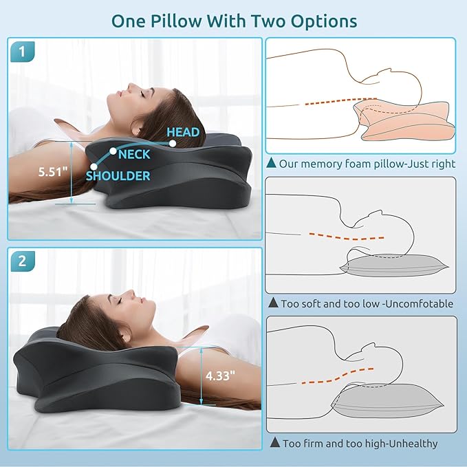 DONAMA Cervical Pillow for Neck and Shoulder Pain Relief, Cooling Contour - Image 4
