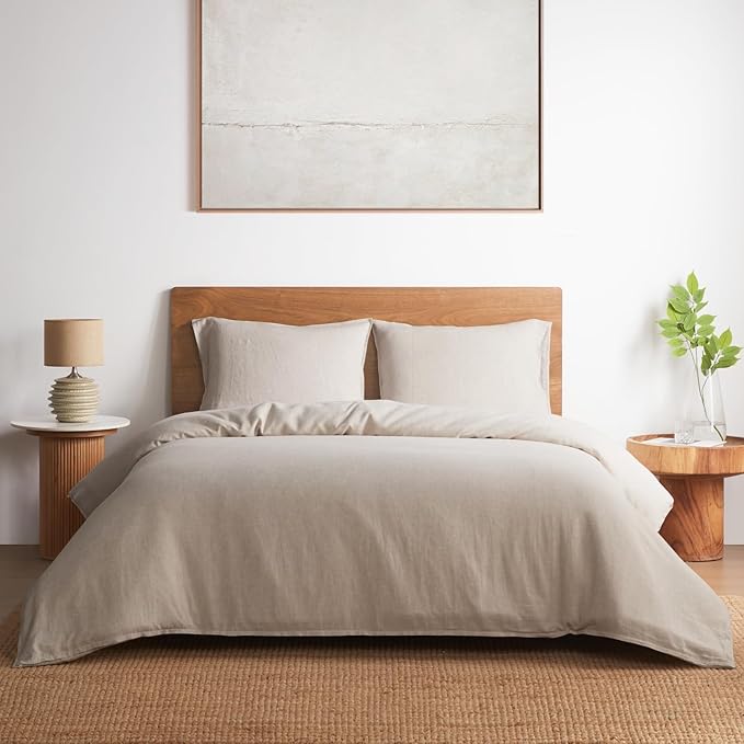 DAPU 100% Linen Duvet Cover Set 3PCs, Pure Natural French Flax Linen Duvet by DAPU