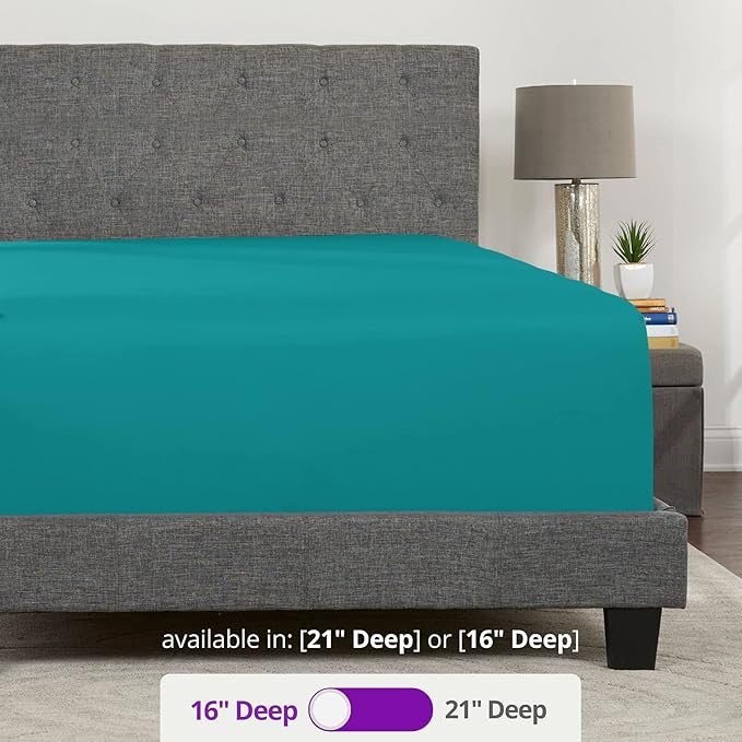 King Fitted Sheet King Size Fitted Sheet Only Deep Pocket – Real 16” Fitted Bed - Image 4