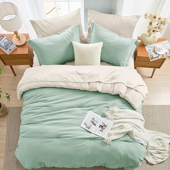 MUXHOMO 7 Pieces King Comforter Set, Soft Bed in a Bag King Size, All Season - Image 8