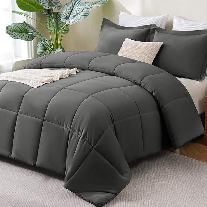 CozyLux Twin/Twin XL Comforter Set Dark Grey by CozyLux