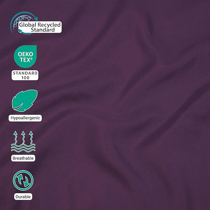 ZPECC Full Flat Sheet Only 6 Pack, Durable Dark Purple Top Bed Sheets - Image 4