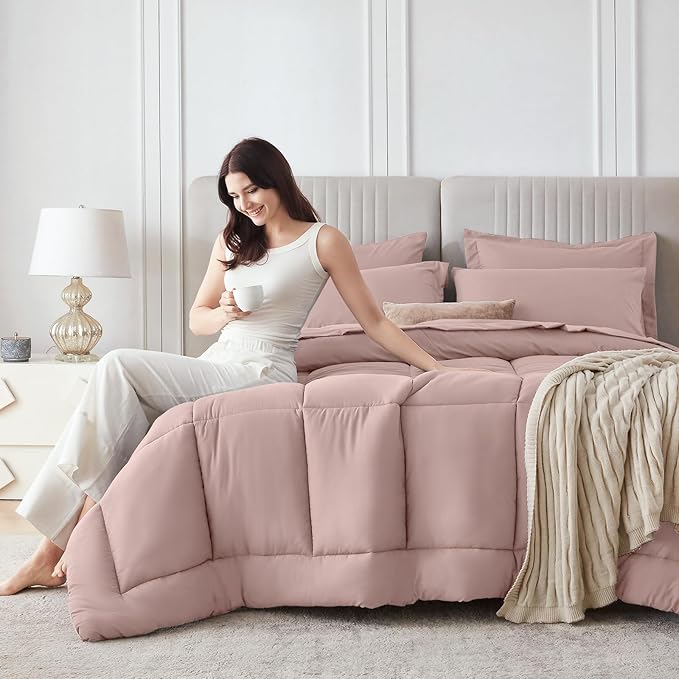 Sasttie King Size Comforter Set, 7 Pieces Bed in a Bag King, Complete Bedding - Image 8