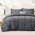 Love's cabin King Size Comforter Set Soot Grey, 7 Pieces King Bed in a Bag by Lovescabin