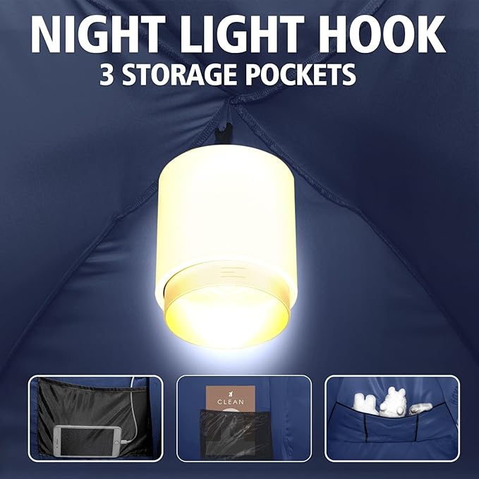 Bed Tent Bed Canopy Breathable 100% for Adult and Kids- Original Design Light Reduction 93% Sleeping Dream Tents Indoor Portable Big Space with String Light 3 Doors Twin Full Queen King Size