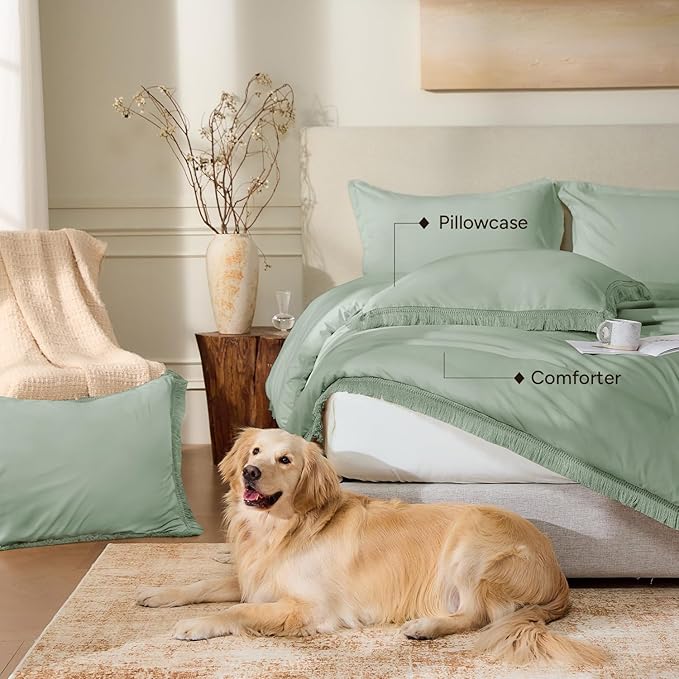 Andency Twin Comforter Set Sage Green, 2 Pieces Kids Comforter Sets - Image 5