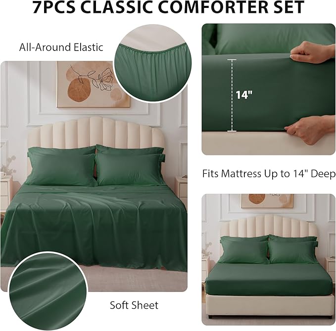 Twin Comforter Set Emerald Green - Image 2