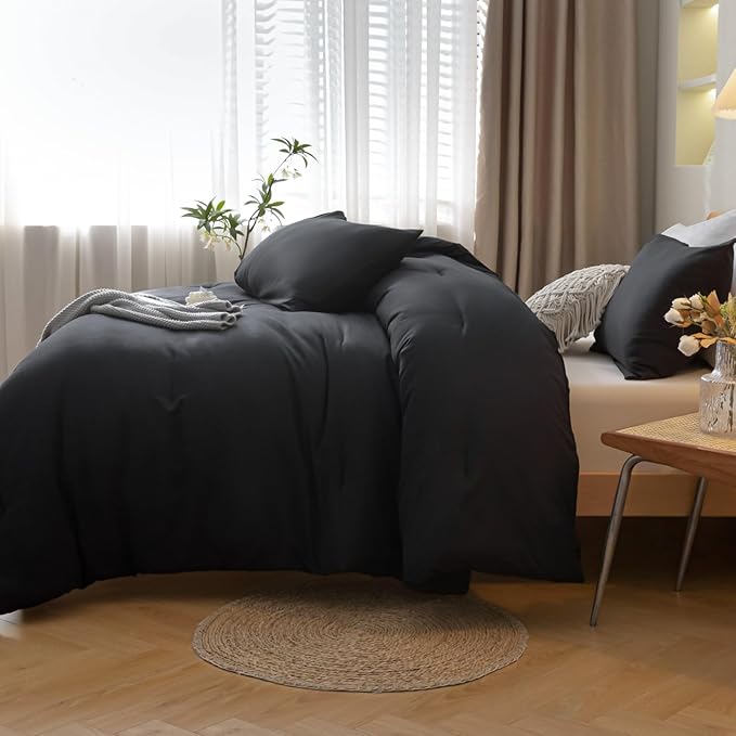 ROSGONIA Black Comforter Set Queen - Image 4