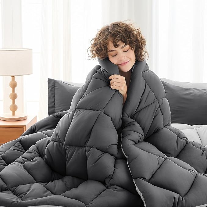 MUXHOMO 7 Pieces Full Comforter Set, Reversible Bed in a Bag Full Size - Image 2