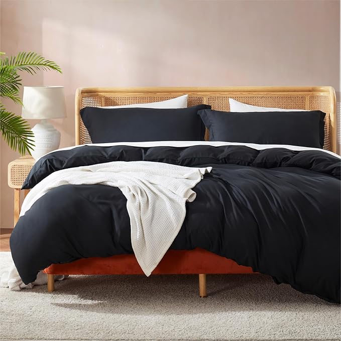 Nestl Black Duvet Cover Full Size by Nestl