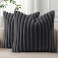 Pallene Faux Fur Plush Throw Pillow Covers 22x22 Set of 2, Luxury Soft Fluffy by PALLENE