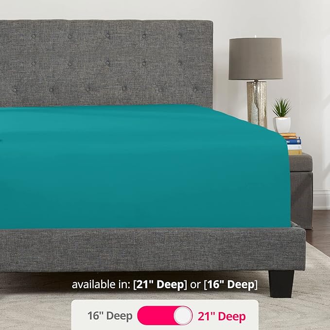 XL Twin Sheets Deep Pockets Fitted – Twin XL Fitted Sheets Only – 21” Fitted - Image 3