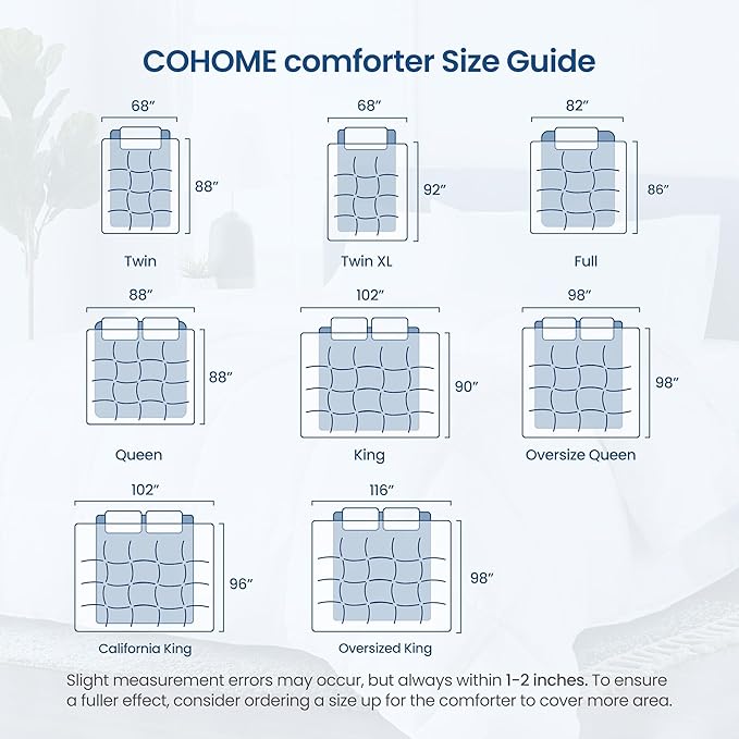 COHOME Premium Twin XL Size Comforter, All-Season Quilted Down Alternative - Image 7