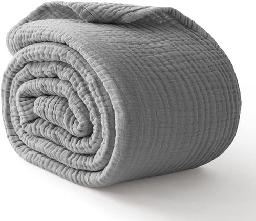 100% Cotton Muslin Blanket 40" x 40", Breathable and Lightweight Cotton Throw by Kozyhvn