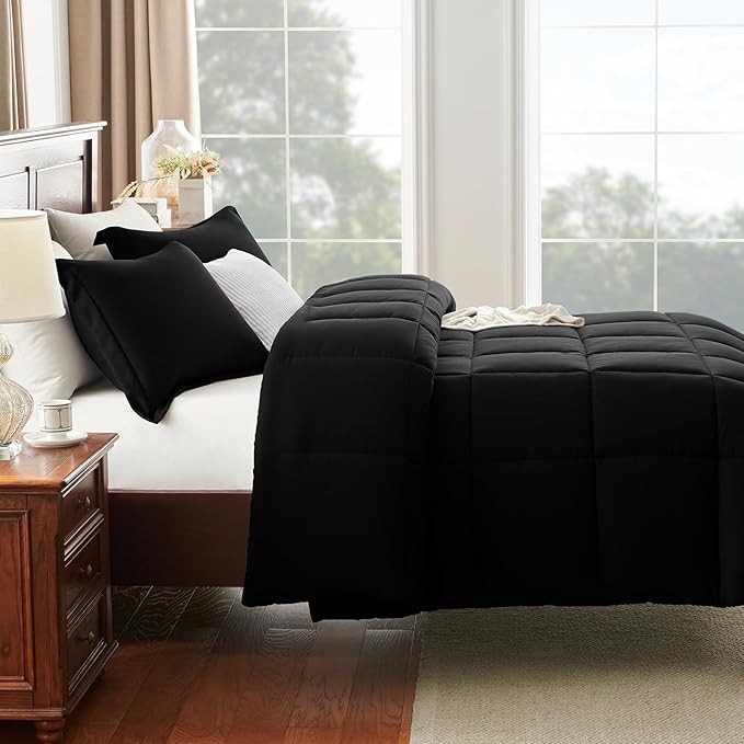 CozyLux California King Comforter Set Black - Image 8