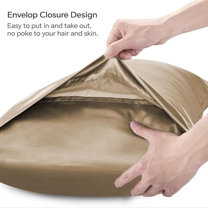 BEDELITE Satin Body Pillow Cover 2 Pack, Super Soft and Cooling Body Pillow - Image 5