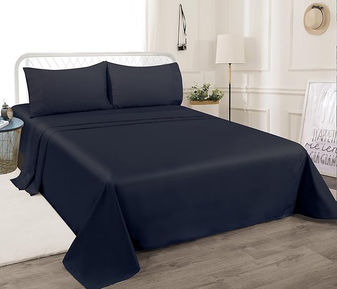 Flat Sheet Only Queen Size, 400 TC 100% Egyptian Cotton Flat Sheet Black Cotton - Image 5