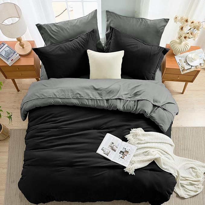 MUXHOMO 7 Pieces Queen Comforter Set, Soft Bed in a Bag Queen Size, All Season - Image 8