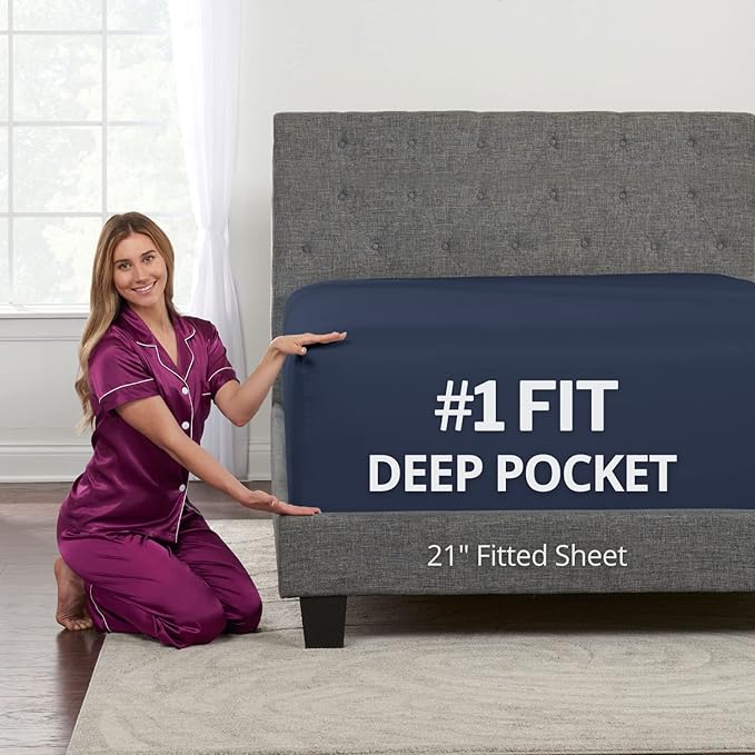 DeaLuxe California King Fitted Sheet Only by DeaLuxeBedding