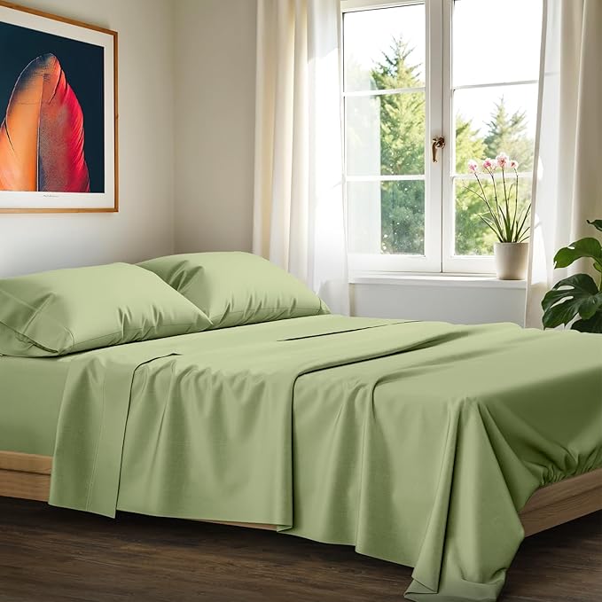 100% Egyptian Cotton Queen Size Sheets Set by AshtonSheets