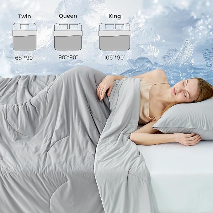 Cozy Bliss Cooling Comforter Queen Size, Reversible Lightweight Cooling Blankets - Image 8