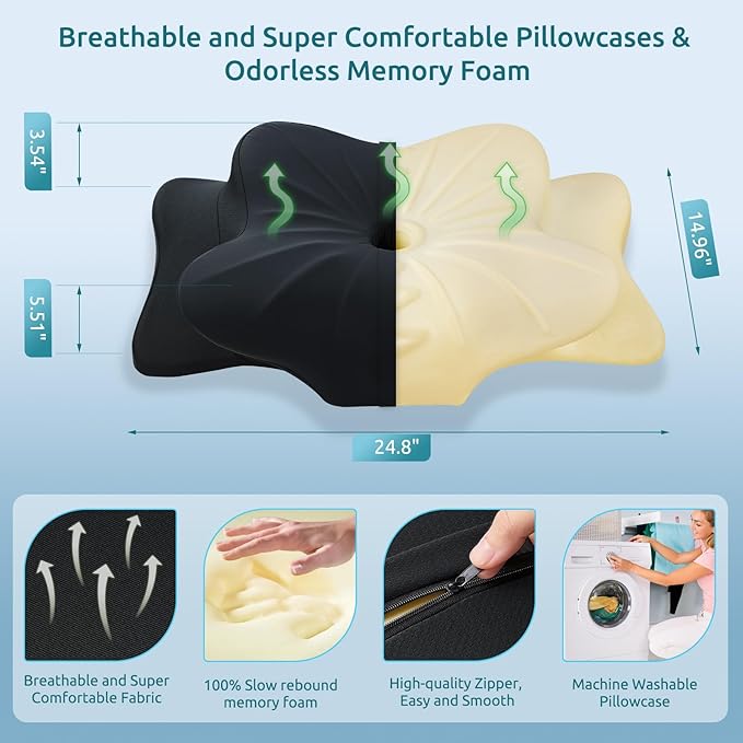 DONAMA Cervical Pillow for Neck and Shoulder Pain Relief, Cooling Contour - Image 5