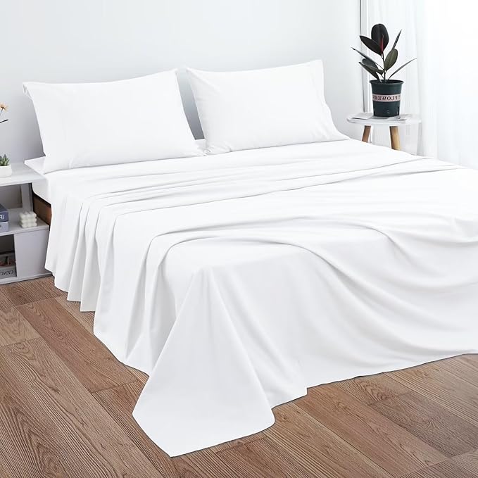 2-Pack Cotton Full Flat Sheet Only, 600 Thread Count 100% Egyptian Cotton Top - Image 5