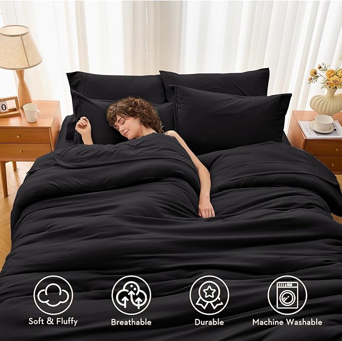 MUXHOMO 7 Pieces California King Comforter Set, Soft Bed in a Bag Cal King Size - Image 2