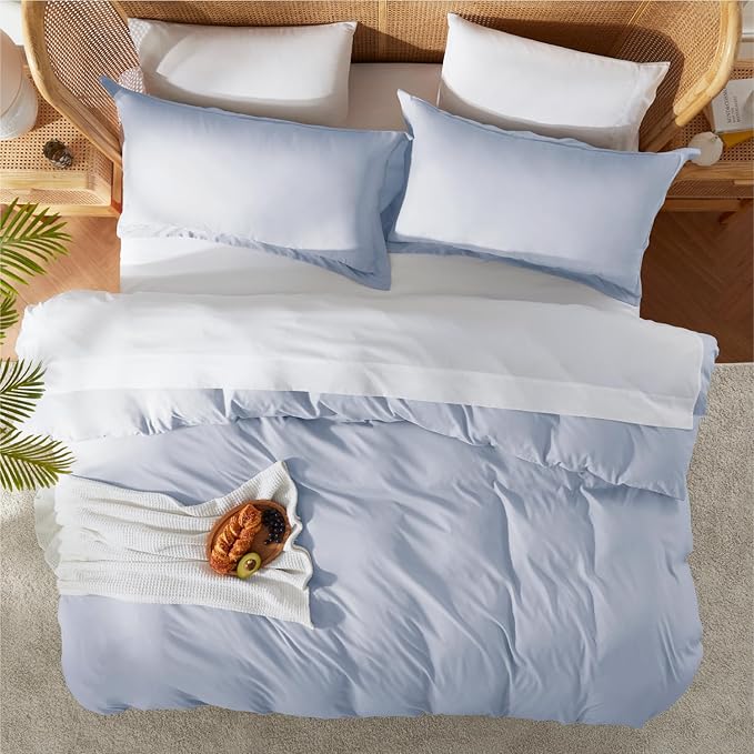 Nestl Ice Blue Duvet Cover Queen Size - Image 5