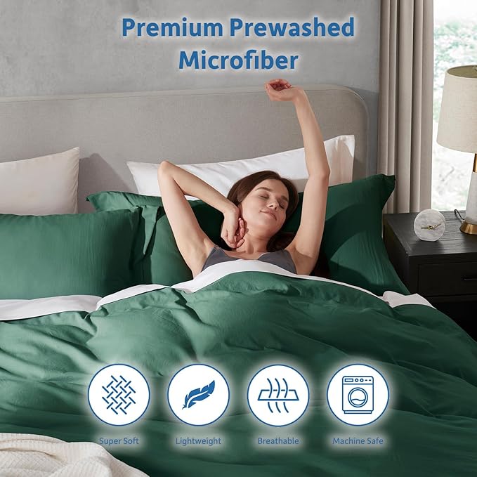Nestl Dark Green Duvet Cover Full Size - Image 6