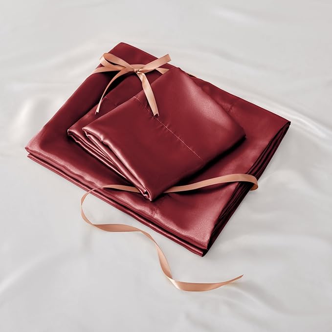 BEDELITE Satin Fitted Sheet and Pillowcase Set, Luxury Soft Similar to Silk - Image 6