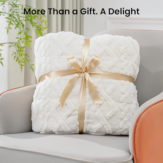 Drewin Weighted Blanket 15lbs Queen Size, Soft and Thick Jacquard Sherpa Heavy - Image 9