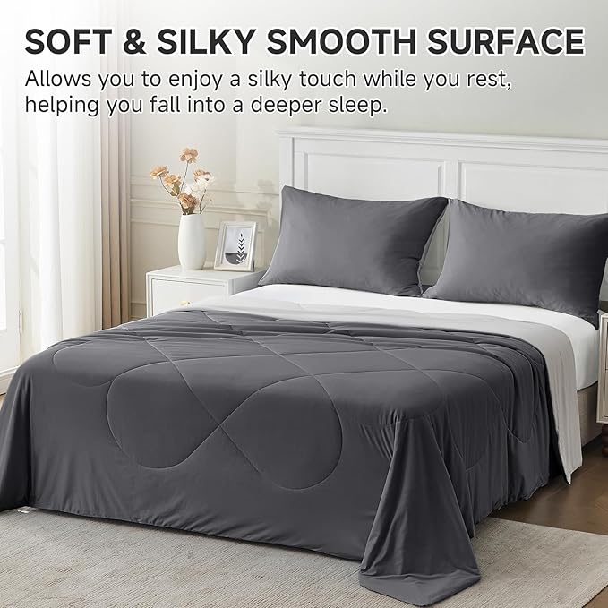 HOMFINE Cooling Comforter Japanese Double-Sided Cold Tech Fabric Cooling Blanket - Image 4