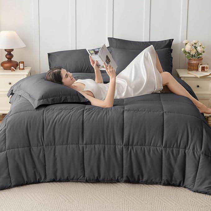 JOLLYVOGUE Twin Comforter Set, Ultra-Soft Bed in a Bag Twin Size 5 Pieces - Image 8