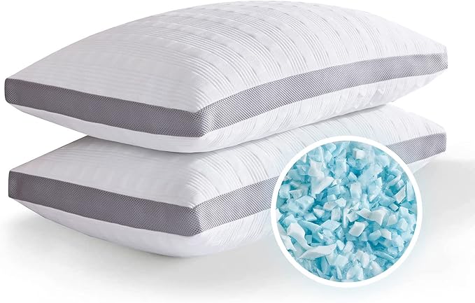 Meoflaw Cooling Pillows King Size Set of 2, Shredded Memory Foam Bed Pillows by Meoflaw